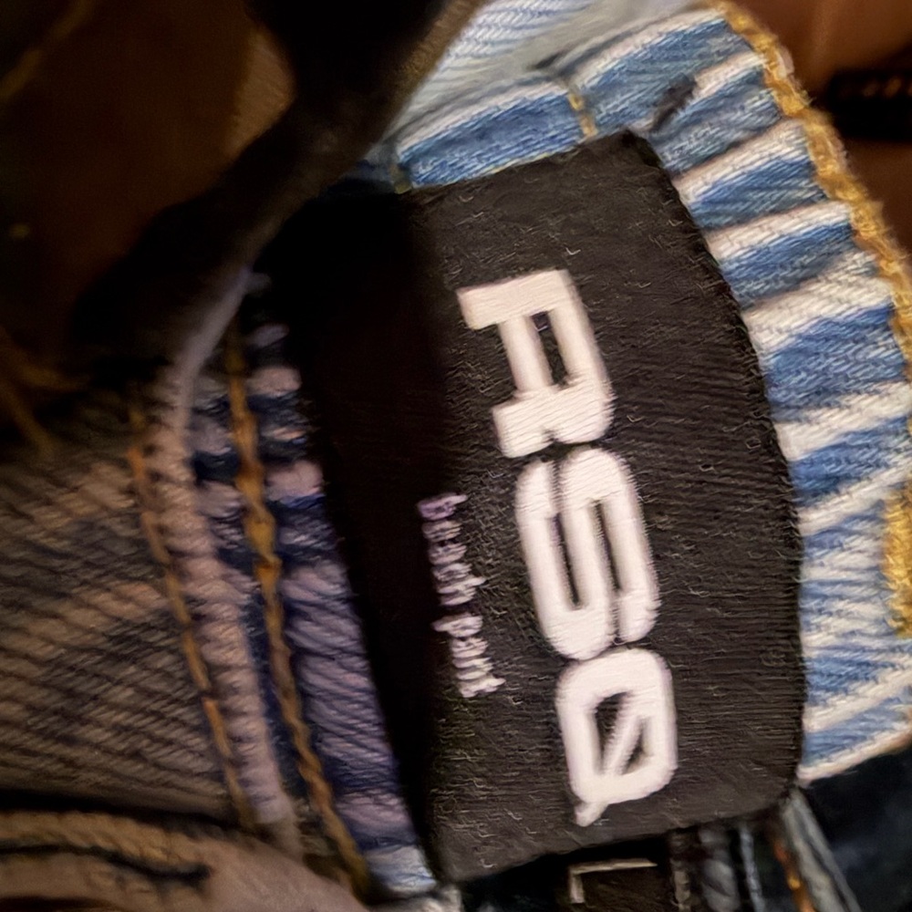 RSQ Light Baby Blue Distressed Elastic Jeans Beach Pants - Size L - Picture 6 of 7